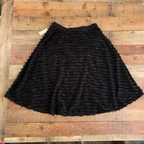 Maeve by Anthropologie black ruffle lined midi skirt - 12 - Picture 7 of 9